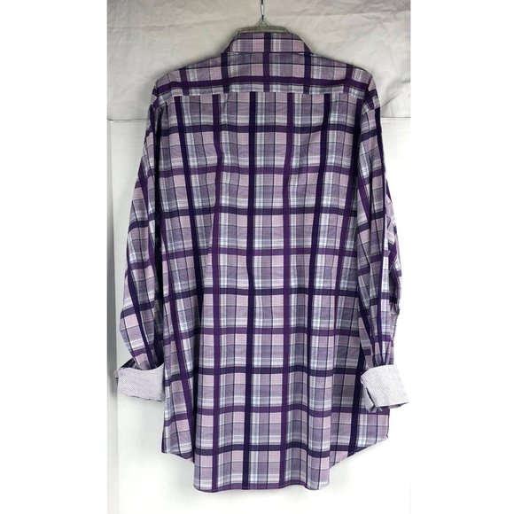 Thomas Dean purple Plaid Button-up 💜HP 5x !!!! 💜 - Picture 2 of 4